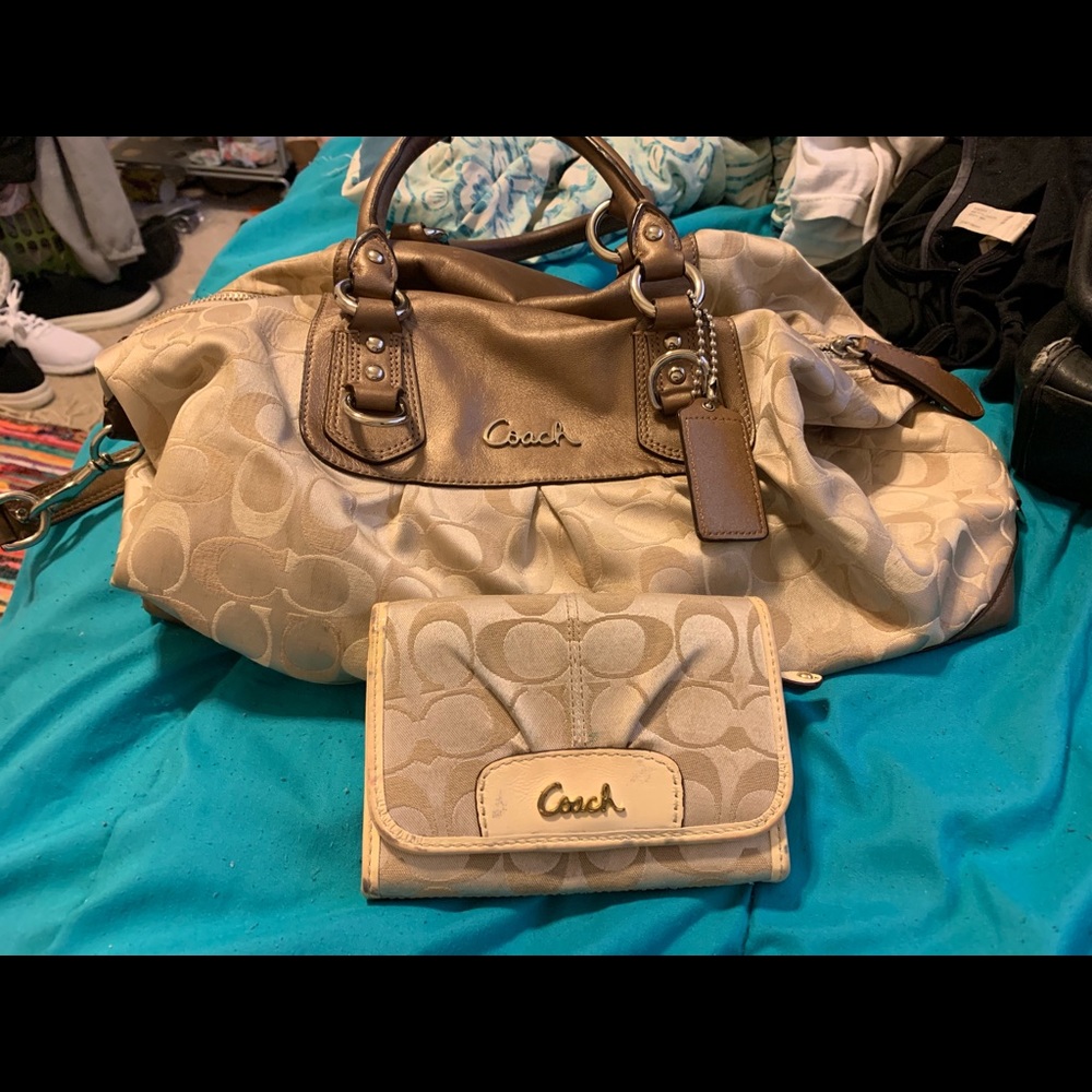Gently used Coach purse and wallet